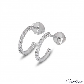 Cartier White Gold Etincelle Diamond Hoop Earrings B8301226